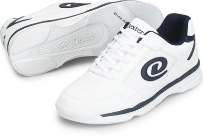 Picture of Dexter Mens Ricky V White Blue Wide Bowling Shoes