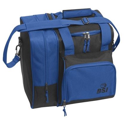 Picture of BSI Deluxe 1 Ball Single Tote Black Blue Bowling Bag