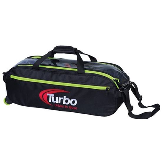 Picture of Turbo Pursuit 3 Ball Travel Tote Black Lime Bowling Bag